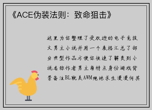《ACE伪装法则：致命狙击》